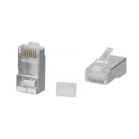 Cabeus 8P8C-SH-C6-TWP Коннектор RJ-45 под витую пару, категория 6/7, экранированный, для многожильного кабеля, для проводников с толщиной по изоляции до 1,05 мм, со вставкой